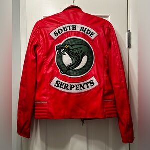 Riverdale South Side Serpents Cheryl Blossom Red Leather Jacket ❤️‍🔥🐍